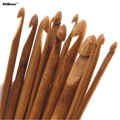 Wholesale Home Garden Arts Crafts Sewingneedle Arts Craft Sewing Tools Accessory 12pcs Crochet Bamboo Material