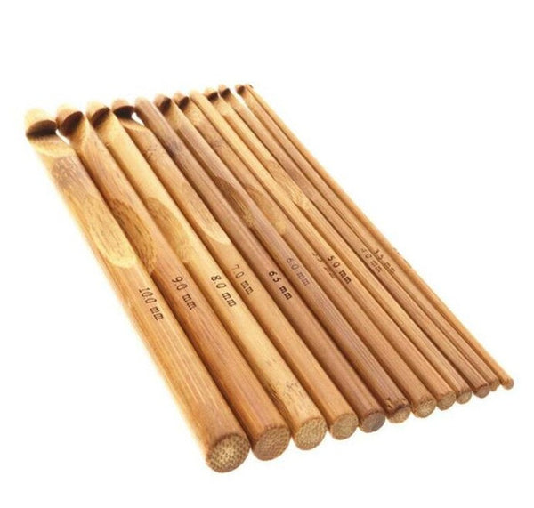 Wholesale Home Garden Arts Crafts Sewingneedle Arts Craft Sewing Tools Accessory 12pcs Crochet Bamboo Material