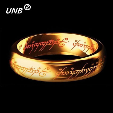 UNB 2017 Midi Stainless Steel One Ring of Power Gold the Lord of Ring Lovers Women Men Fashion Jewelry Wholesale Free Shipping