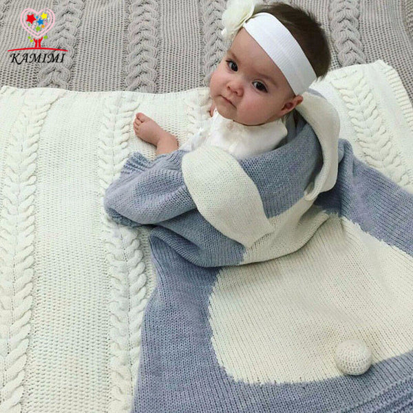 Baby Rabbit Blanket KAMIMI Newborn Infant knitting baby Cotton Swaddle children's bedding Towels Baby sleeping blanket 73*105cm
