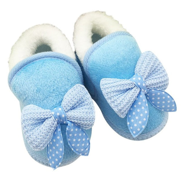 Newborn Infant Bebe Toddler Girls Warm  Bow Snow Shoes Baby Walker Crib Boots Baby Shoes