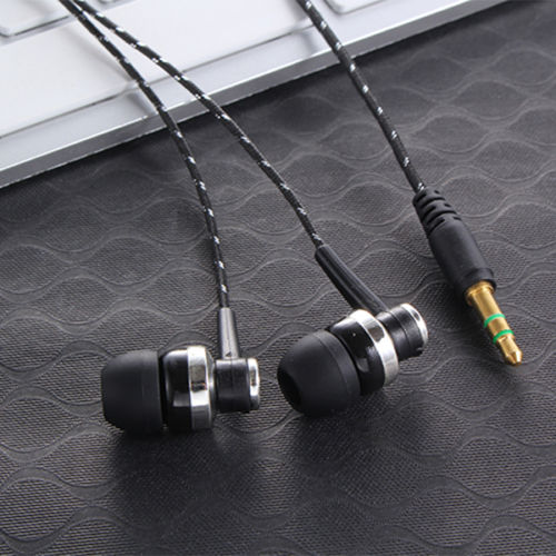 MP3 MP4 Wiring Subwoofer Headset Ear Braided Rope Wire Cloth Rope Earplug Noise Isolating Earphone  Handfree