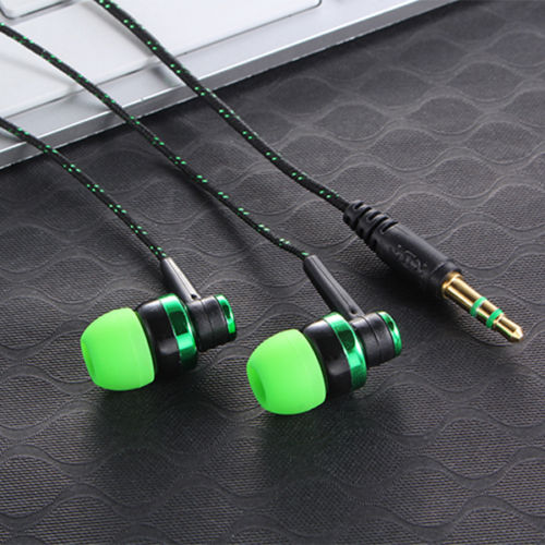 MP3 MP4 Wiring Subwoofer Headset Ear Braided Rope Wire Cloth Rope Earplug Noise Isolating Earphone  Handfree