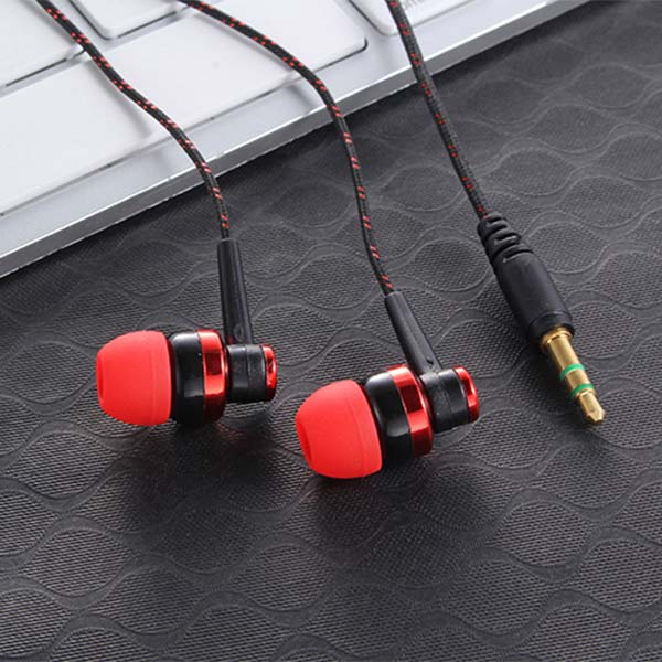 MP3 MP4 Wiring Subwoofer Headset Ear Braided Rope Wire Cloth Rope Earplug Noise Isolating Earphone  Handfree