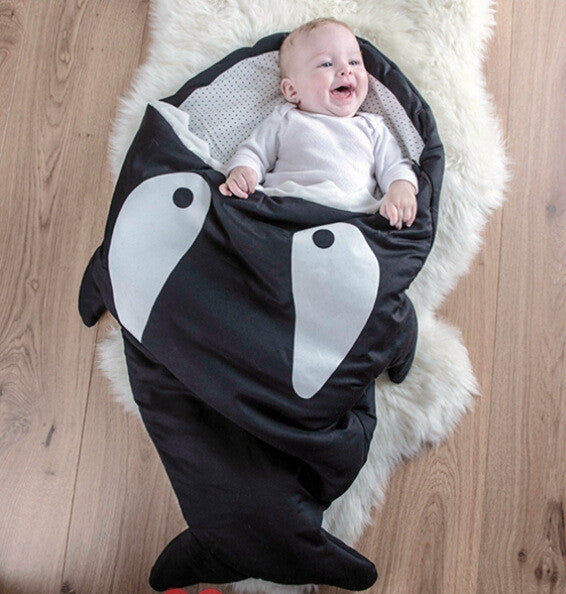 Small shell Cute shark baby cartoon sleeping bag newborns winter strollers bed swaddle blanket wrap bedding envelope baby S0004