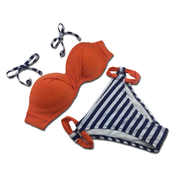 2017 New Swimwear Women Bikini Candy Colors Swimsuits Bathing Suit Push Up Bikini Set Plus Size Swimwear Female Biquinis
