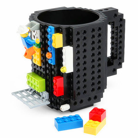 DIY New Drinkware Building Blocks Mugs DIY Block Puzzle Mug 1Piece Build-On Brick creative Mug Lego Type Coffee Cup Office Gift
