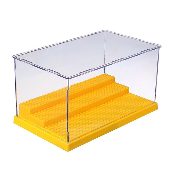 3 Steps Display Case/Box Dustproof ShowCase Gray Base For LEGO Blocks Acrylic Plastic Display Box Case 25.5X15.5X13.8cm 5 Colors