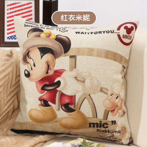 wholesale 4 colors classic Mickey decorative cushion covers for sofa car office bedding cushion cover 45x45cm withou Pillow core