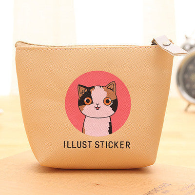 The New Cartoon Cat Waterproof PU Cute Wallet bag Pouch Kids Girl Women Mini Money Bag coin purse Zipper Change Purses Gift