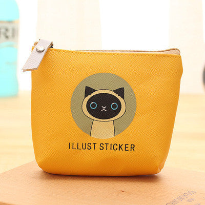 The New Cartoon Cat Waterproof PU Cute Wallet bag Pouch Kids Girl Women Mini Money Bag coin purse Zipper Change Purses Gift