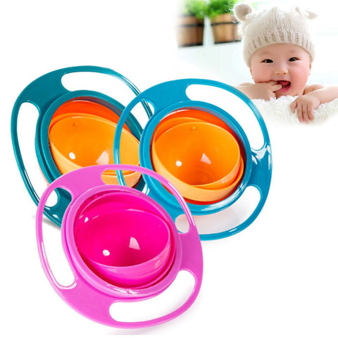1 pcs Safety Baby Feeding Dishes Bright Color Children Kid Baby Toy Universal 360 Rotate Spill-Proof Bowl Dishes