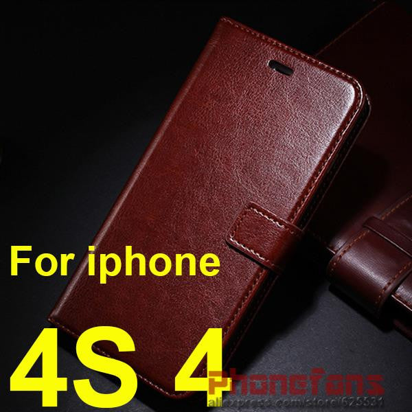 Luxury Retro wallet leather Case For Apple iPhone 6S 6 5S Case SE 5 4S 4 flip stand cover Photo frame Protective For iphone 6