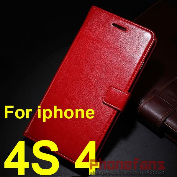 Luxury Retro wallet leather Case For Apple iPhone 6S 6 5S Case SE 5 4S 4 flip stand cover Photo frame Protective For iphone 6
