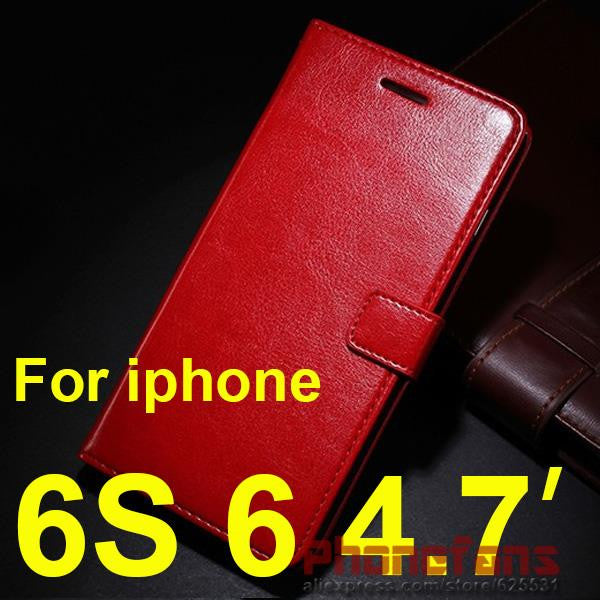 Luxury Retro wallet leather Case For Apple iPhone 6S 6 5S Case SE 5 4S 4 flip stand cover Photo frame Protective For iphone 6