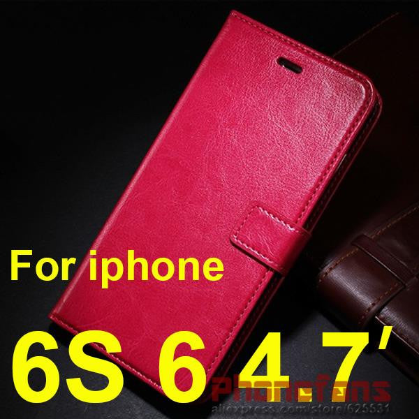 Luxury Retro wallet leather Case For Apple iPhone 6S 6 5S Case SE 5 4S 4 flip stand cover Photo frame Protective For iphone 6