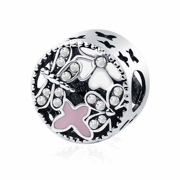 GAGAFEEL Big Hole Lovely Pink Beads Fit Pandora Bracelet Necklace DIY Charms For Women Enamel Heart Shape Pendant For Girl Gift