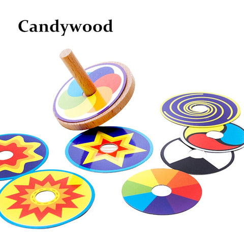 Wooden Toy Funny Colorful Beyblade Toy Spinning Top with 8 Drawing Cards Classic Beyblades Toy for Kids Children