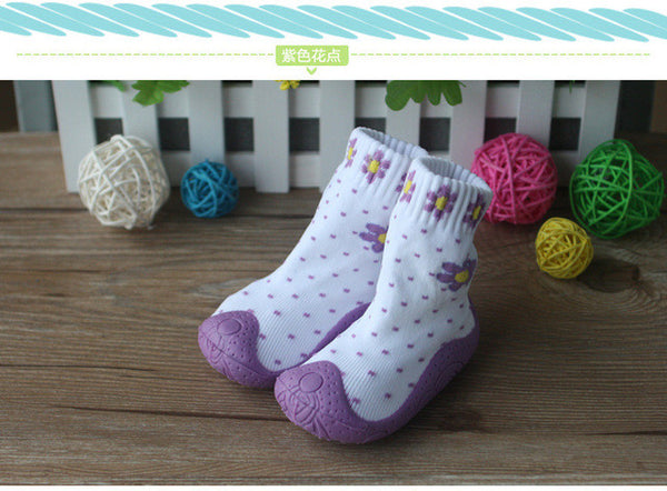 2017 Baby Socks with Rubber Soles  children toddler shoes socks Cotton Baby Sock Shoes Newborn Anti Slip