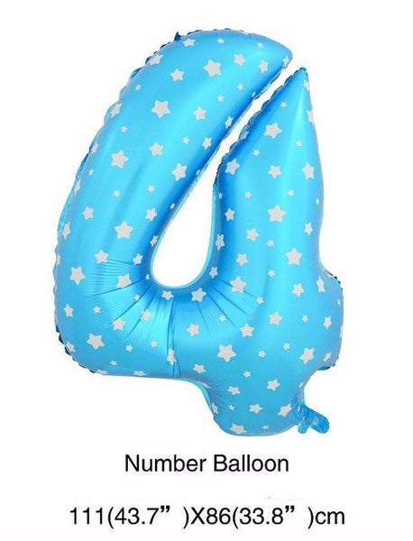 40 inch number foil balloons large pink blue Air digit printed heart balloon birthday wedding decoration ballon party supplies