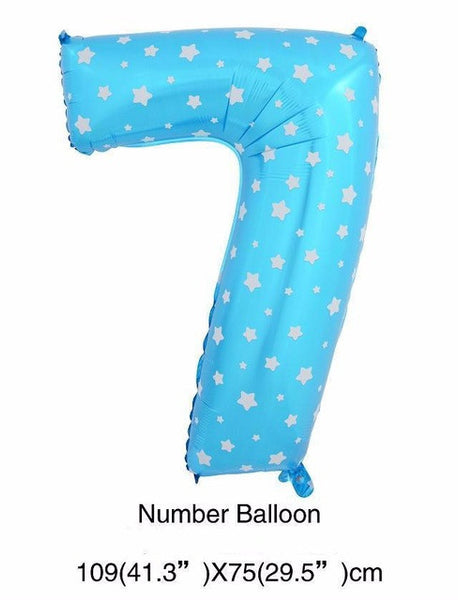 40 inch number foil balloons large pink blue Air digit printed heart balloon birthday wedding decoration ballon party supplies