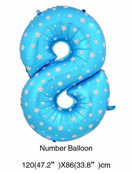 40 inch number foil balloons large pink blue Air digit printed heart balloon birthday wedding decoration ballon party supplies