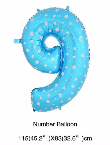 40 inch number foil balloons large pink blue Air digit printed heart balloon birthday wedding decoration ballon party supplies