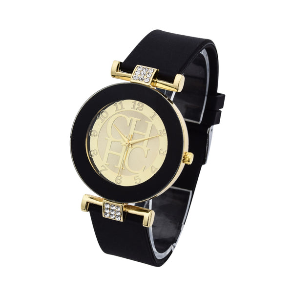 Hot sale Fashion Brand Gold Geneva sport Quartz Watch Women dress casual Crystal Silicone Watches montre homme relojes hombre