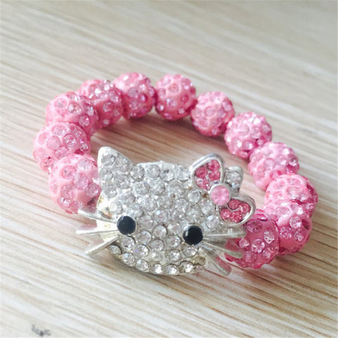 kids gift 1 PCS Hello Kitty  Bracelets for Children Handmade Rope Chain Wrap Charm Bracelets Bangles