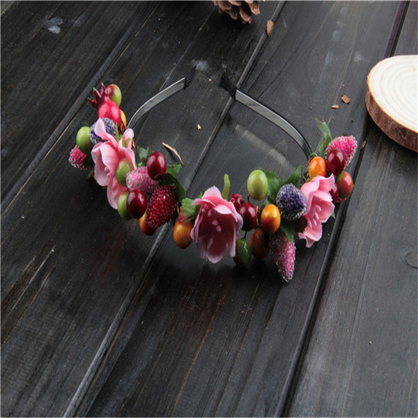 Haimeikang Girls Accesorios para el pelo Flower Crown Headbands  Women Flower Headband Fruit Hairpices for Women Fascinator