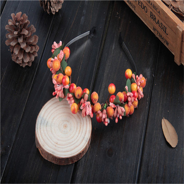 Haimeikang Girls Accesorios para el pelo Flower Crown Headbands  Women Flower Headband Fruit Hairpices for Women Fascinator