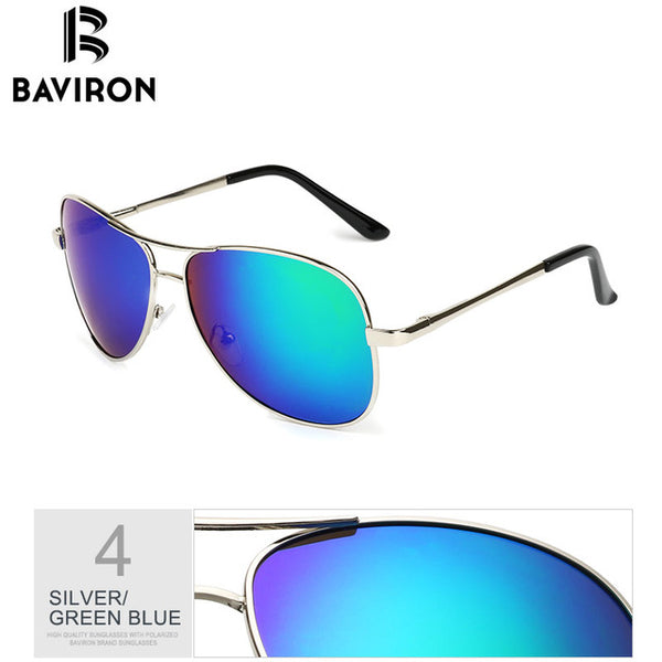 BAVIRON Wrap Aviator Sunglasses Retro Classic Designer Men Sunglasses Aluminum Polarized Sun Glasses Driving UV400 Oculos 1588