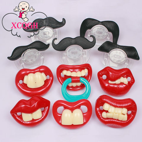 Top Silicone Baby Pacifier Funny Mustache Design Kids Baby Nipple Dummy Baby Soother Joke Prank Toddler Chupeta Alimentadora