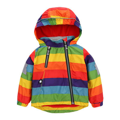 Casual Children's Jackets 12M-5Y Kids Rainbow Coats Boys Bomber Jackets 2017 Spring Baby Girls Windbreaker Boys Outerwears SC763