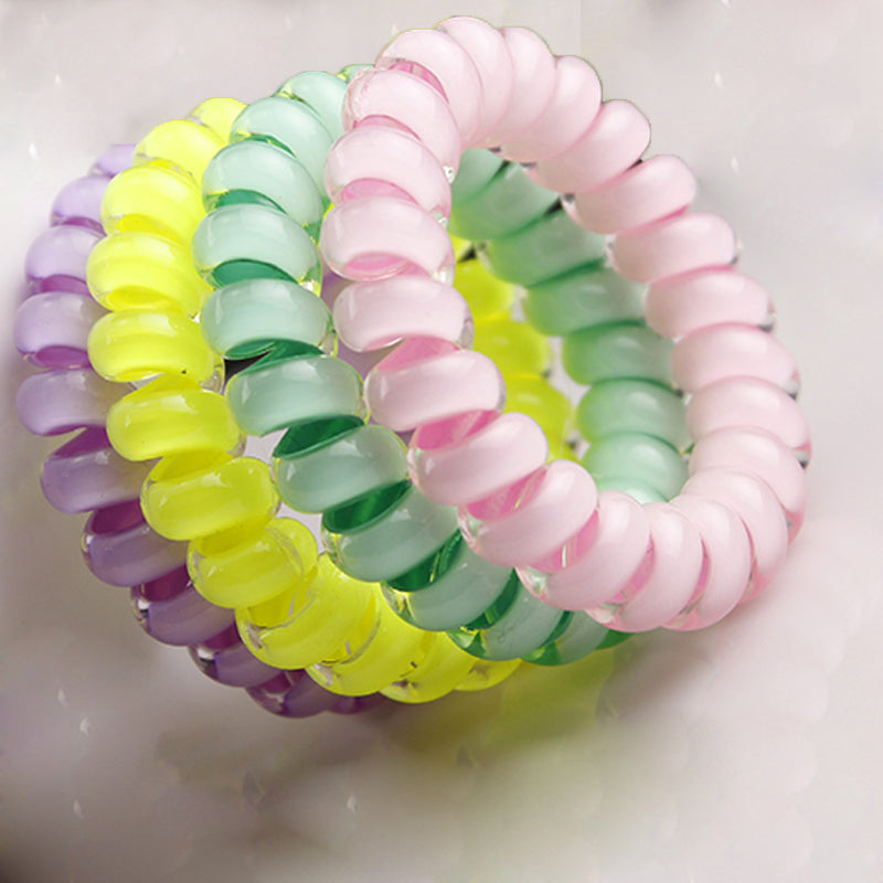 10pcs Gum For Hair Accessories Hair Ring Rope Traceless Women Gum Elastic Hair Bands For Women Gum Telephone Wire Scrunchy