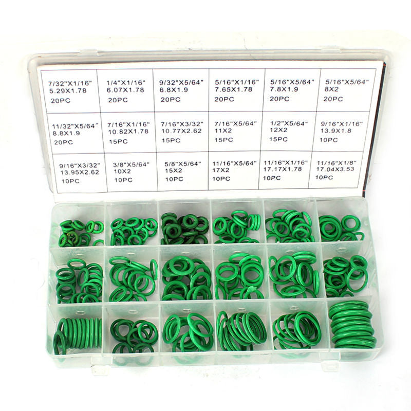Rubber 270 Pcs 18 Sizes Kit Air Conditioning HNBR O Rings Car Auto Vehicle Repair Tools Air Conditioning Refrigerant Ring