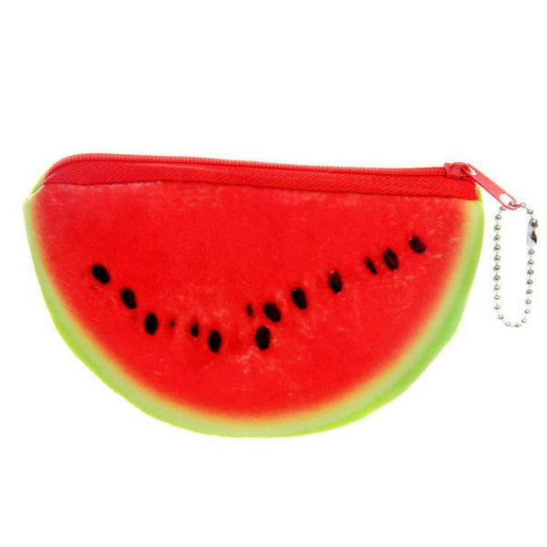 fashion orange watermelons semicircle Wallets 3D ladies purse soft printing fruit bags children clothes pouch for kids gift