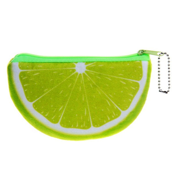 fashion orange watermelons semicircle Wallets 3D ladies purse soft printing fruit bags children clothes pouch for kids gift