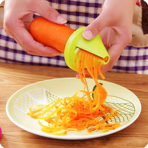 Practical Spiral Vegetable Slicer Funnel Grater Shred Device Carrot Julienne Cutter Spiral Slicer Kitchen Accessories Gadgets
