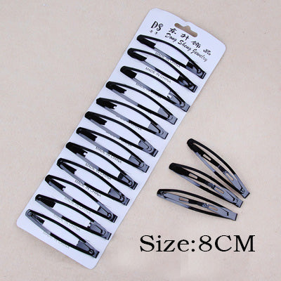 12PCS/Pack New Simple Black Hair Clips Girls Hairpins BB Clips Barrettes Headbands For Womens Hairgrips Hair Accessories 2 Sizes