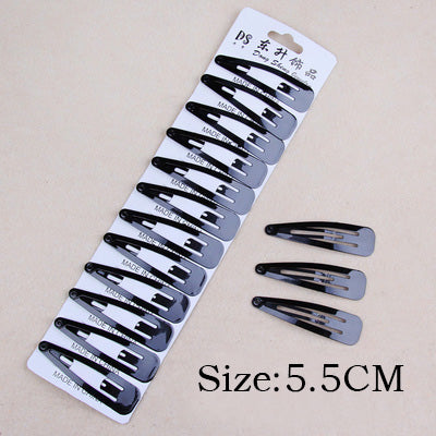 12PCS/Pack New Simple Black Hair Clips Girls Hairpins BB Clips Barrettes Headbands For Womens Hairgrips Hair Accessories 2 Sizes