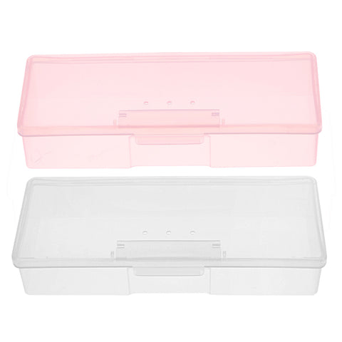 Plastic Transparent Nail Tools Storage Box Nail Rhinestone Decorations Buffer Files Grinding Organizer Case Box 193x80x39mm