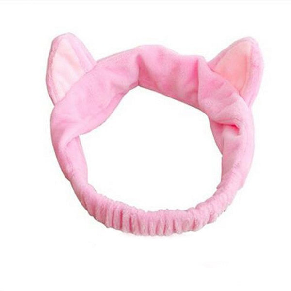 Hot Sale Cat Ear Headband Women Hair Accessories Wash Shower Cap Head Ornaments Elastic Hair Band Headband