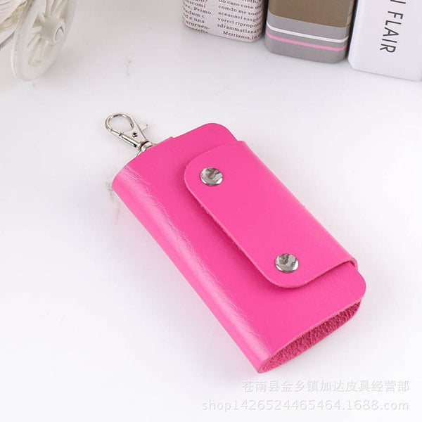 Fashion Gifts Keys Holder Organizer Manager Patent Leather Buckle Key Wallet Case Car Keychain for Women Men Brand Free Shipping