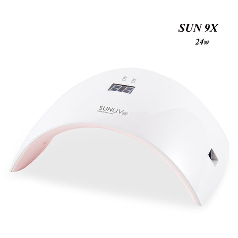 SUN9X UV LED Lamp Drying Gellaka Gel Polish Nail Lamp SUN9c Upgraded New Nail Dryer 24W Electronic Timer and Button