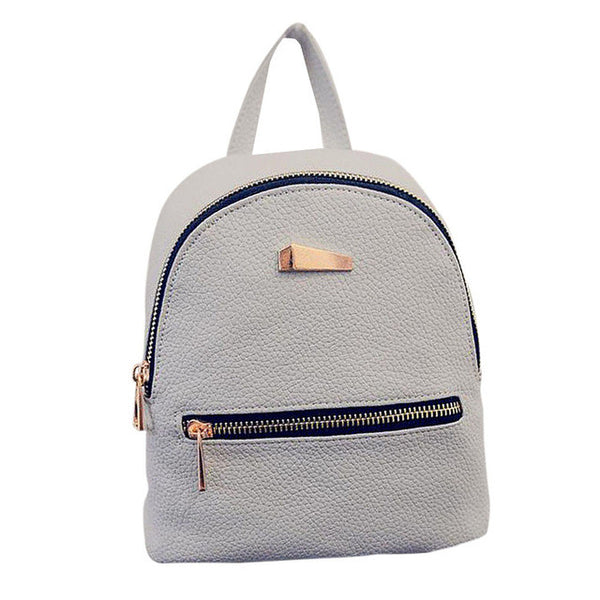 Women leather backpack Hit color feminine school bags for teenagers rucksack Leisure knapsack backpacks travel 19cm*17cm*12cm
