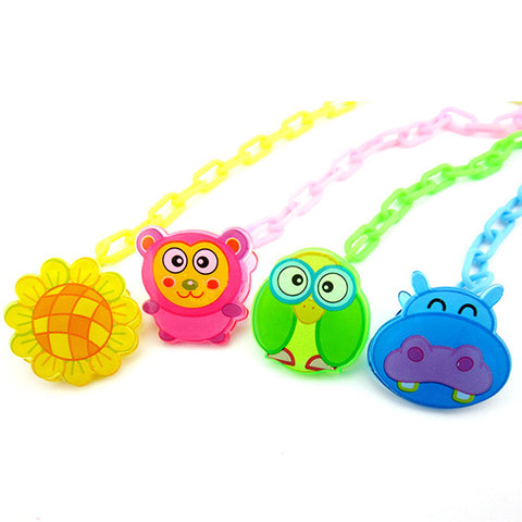 2017 New Baby Pacifier Chain Baby Dummy Clip Holder Feeding Product Animal Cartoon Baby Pacifier Anti lost Chain