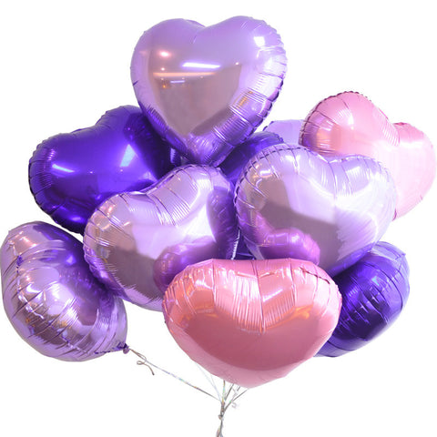 18 inch Multicolor heart shape Aluminum foil balloons wedding decoration love helium balloon inflatable air balls party supplies