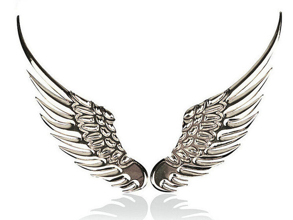 1 Pair Car Styling Fashion Metal Stickers 3D Wings Car Sticker Car Motorcycle Accessories Gold/silver