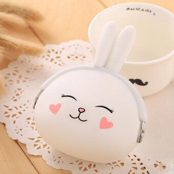 2016 New Fashion Coin Purse Lovely Kawaii Cartoon Rabbit Pouch Women Girls Small Wallet Soft Silicone Coin Bag Kid Gift